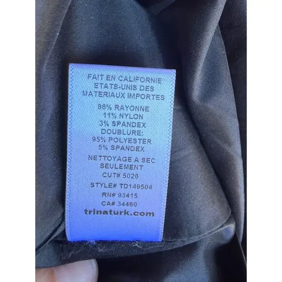 Trina Turk Women’s Abstract Floral Tunic Shift Dress 3/4 Sleeve A-Line Size 6 - Picture 7 of 13